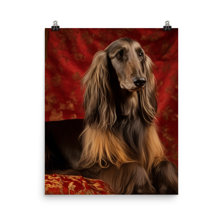 Afghan Hound in a regal pose Photo paper poster - PosterfyAI.com