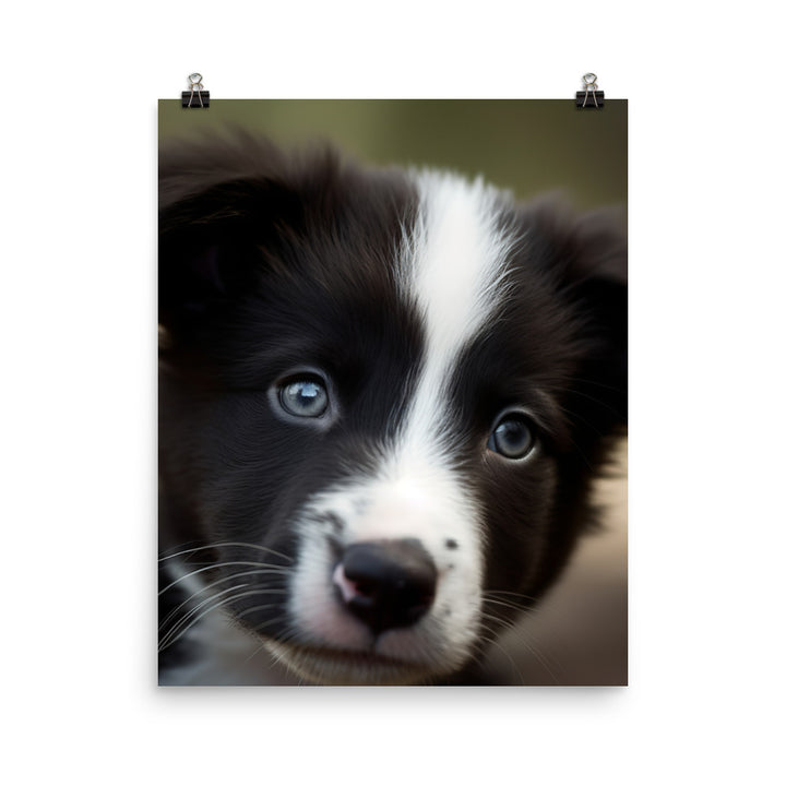 Adorable Border Collie Puppy Photo paper poster - PosterfyAI.com