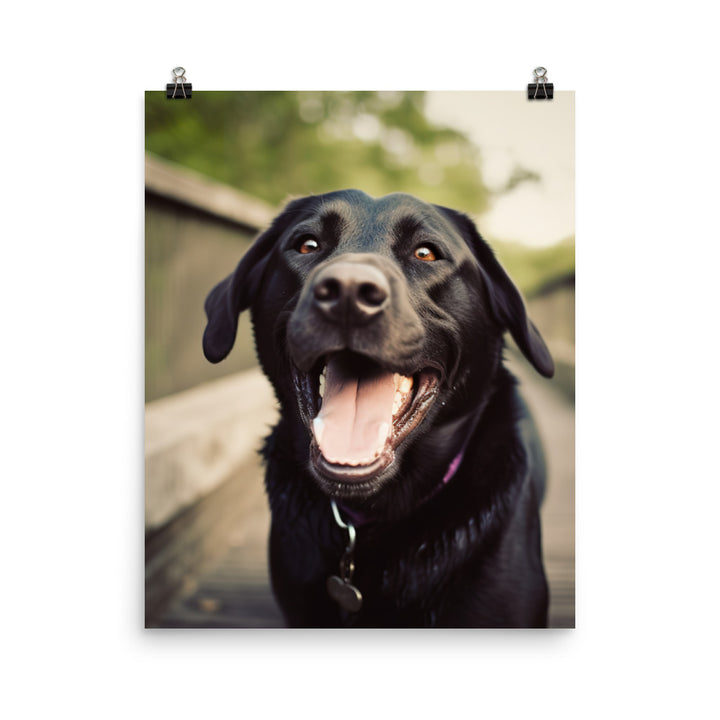 A portrait of a happy Labrador Retriever Photo paper poster - PosterfyAI.com