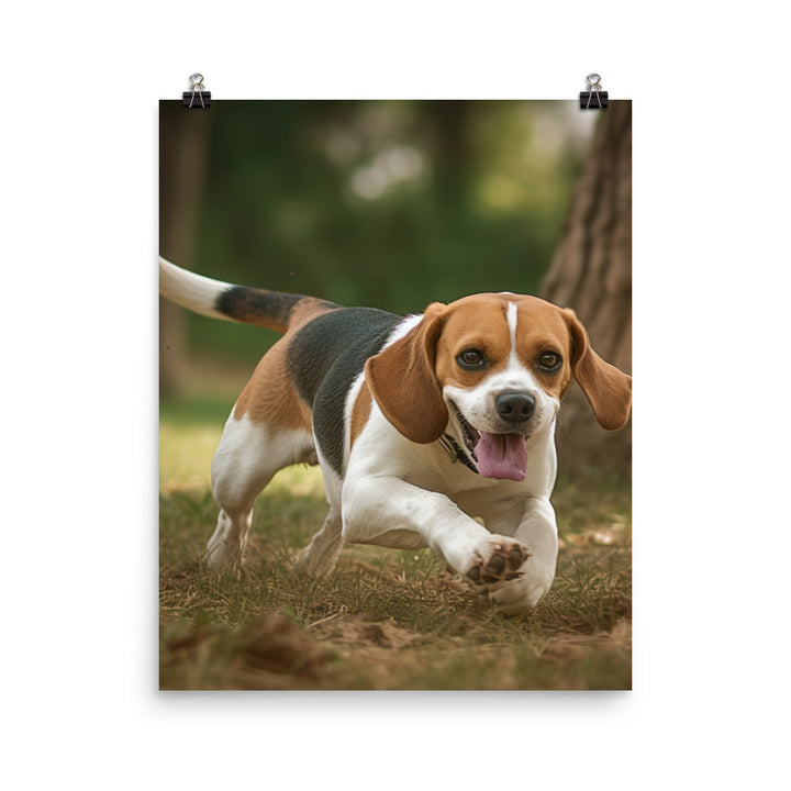 A day in the park with my Beagle Photo paper poster - PosterfyAI.com