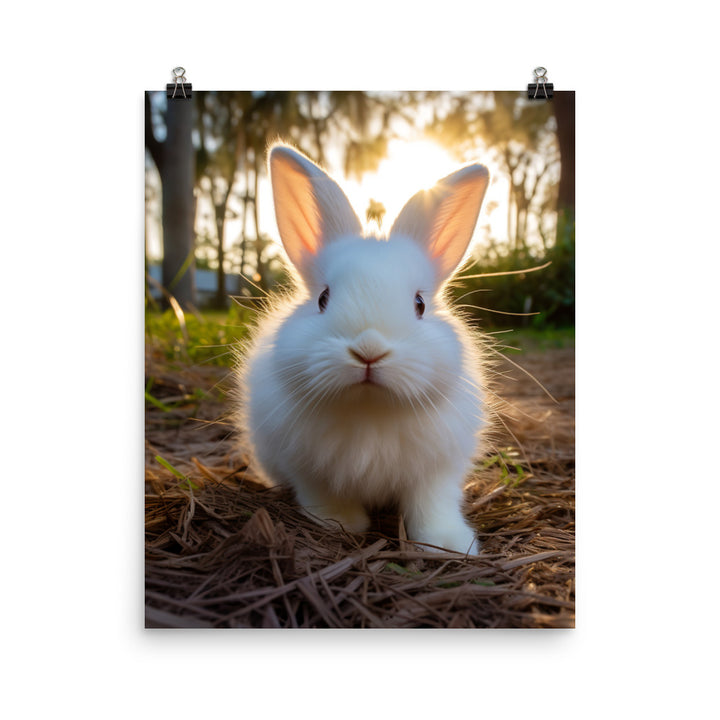 Florida White Bunny Photo paper poster - PosterfyAI.com