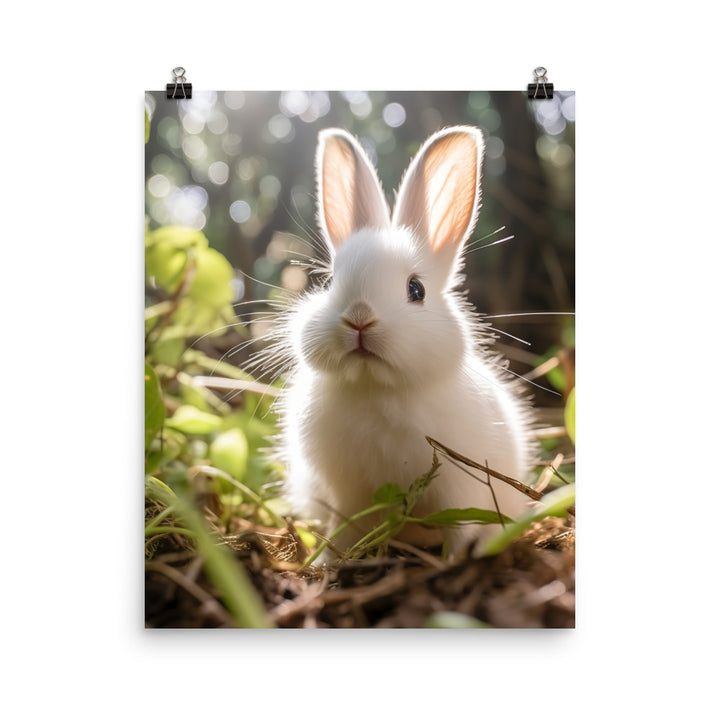 Florida White Bunny Photo paper poster - PosterfyAI.com