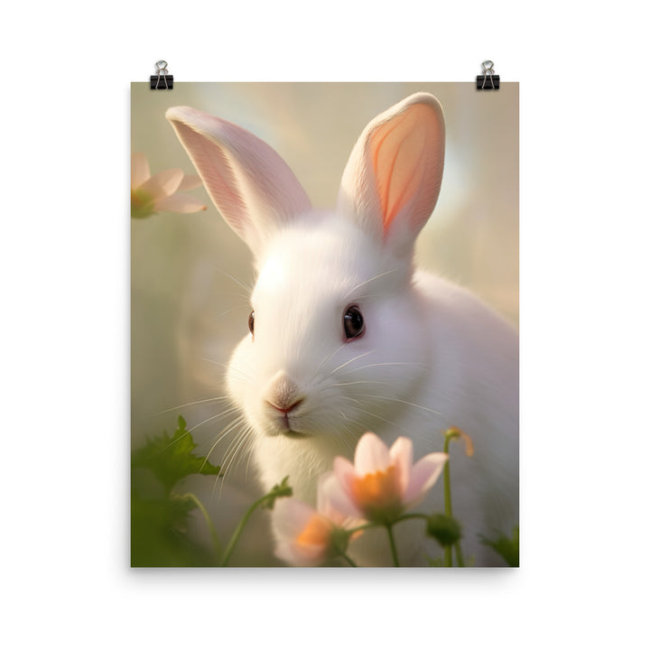 Florida White Bunny Photo paper poster - PosterfyAI.com