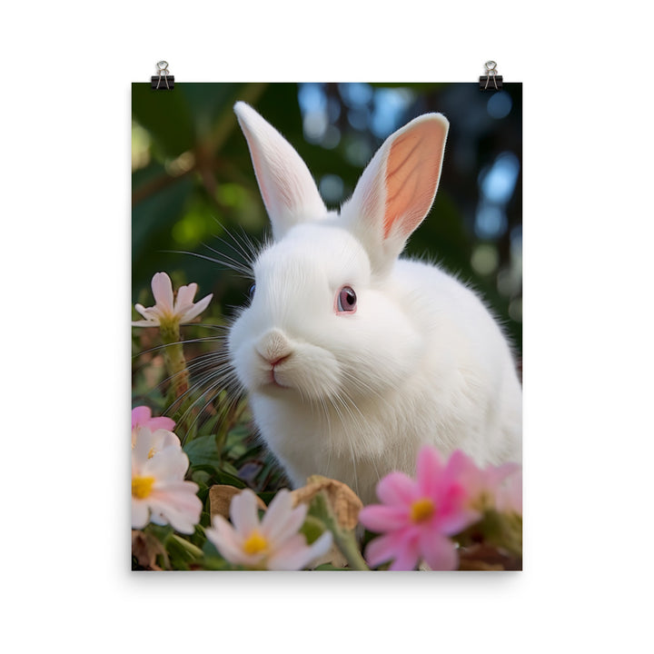 Florida White Bunny Photo paper poster - PosterfyAI.com