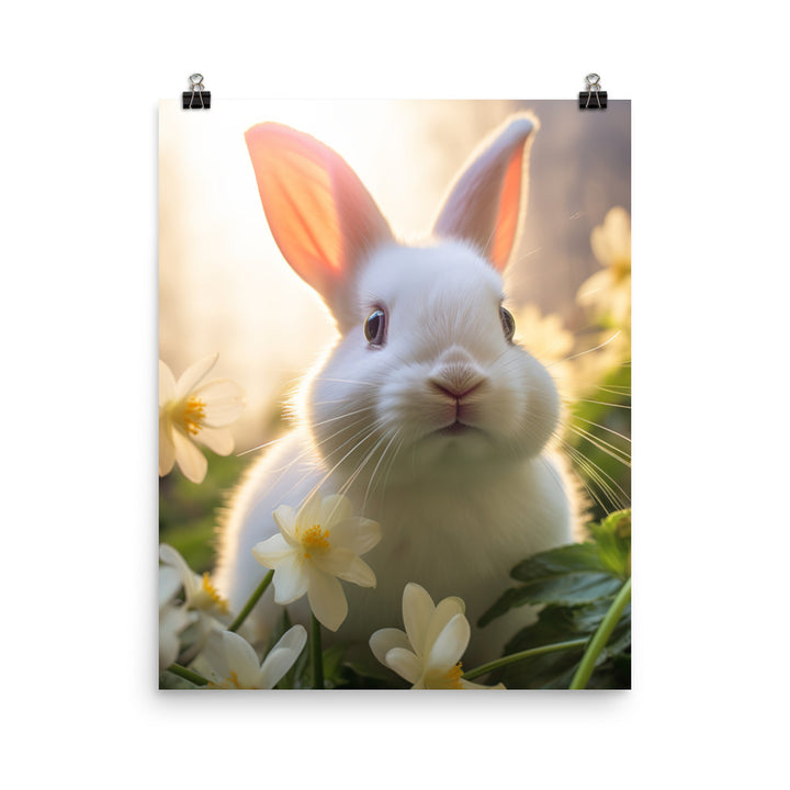 Florida White Bunny Photo paper poster - PosterfyAI.com