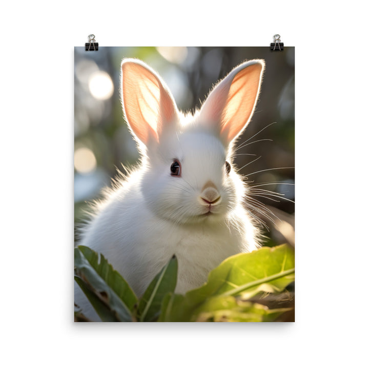 Florida White Bunny Photo paper poster - PosterfyAI.com