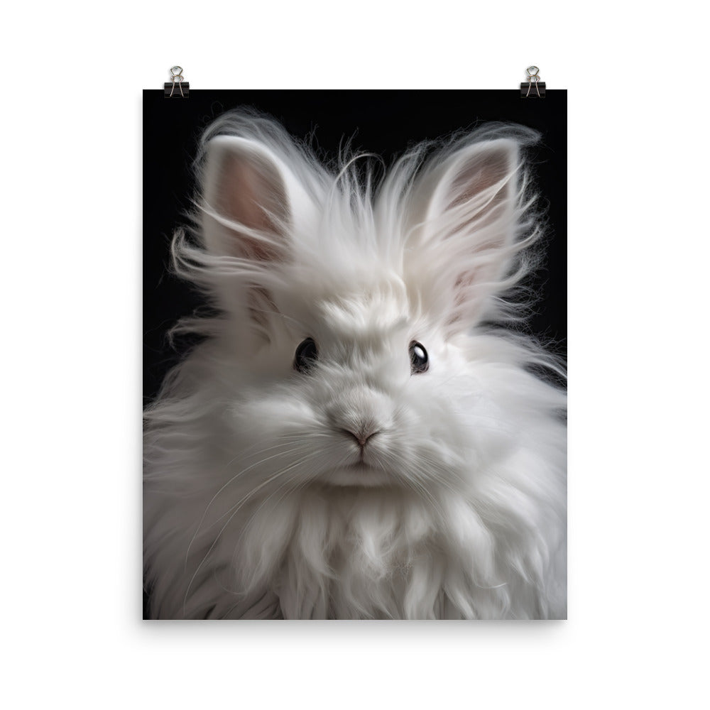 French Angora Bunnys Intricate Fur Detail Photo paper poster - PosterfyAI.com