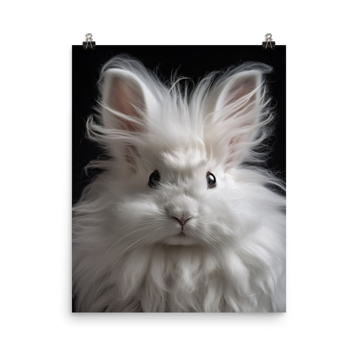French Angora Bunnys Intricate Fur Detail Photo paper poster - PosterfyAI.com