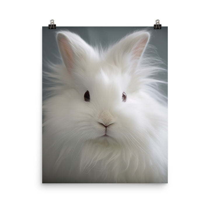 Adorable French Angora Bunny Photo paper poster - PosterfyAI.com