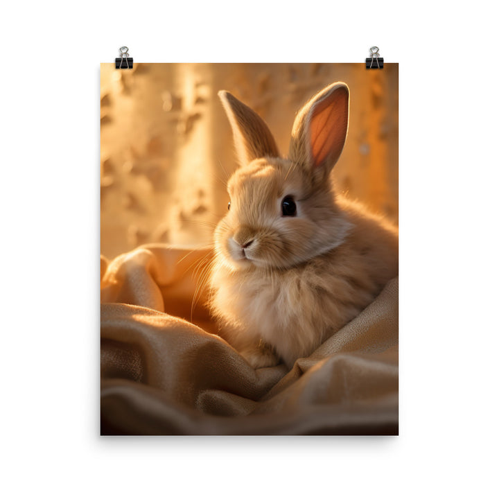 Mini Satin Bunnys Luxurious Presence Photo paper poster - PosterfyAI.com