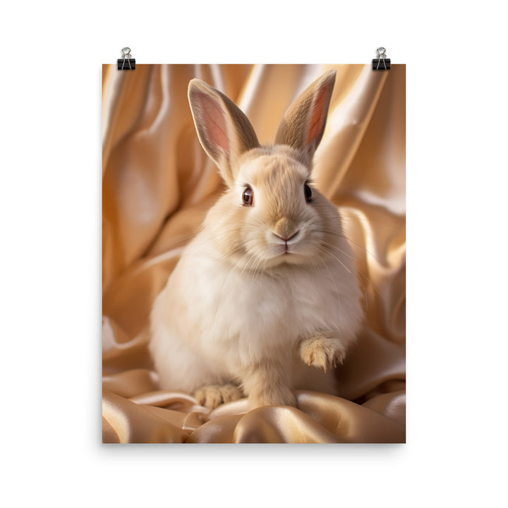 Mini Satin Bunnys Luxurious Presence Photo paper poster - PosterfyAI.com