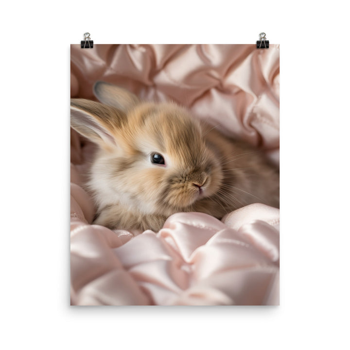 Mini Satin Bunnys Luxurious Presence Photo paper poster - PosterfyAI.com