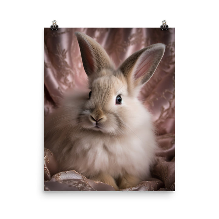 Mini Satin Bunnys Luxurious Presence Photo paper poster - PosterfyAI.com