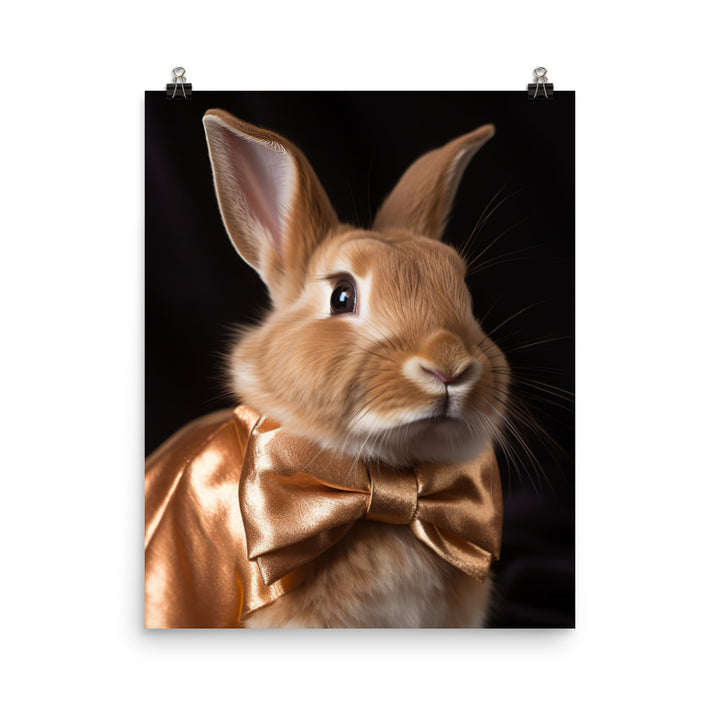 Mini Satin Bunnys Luxurious Presence Photo paper poster - PosterfyAI.com