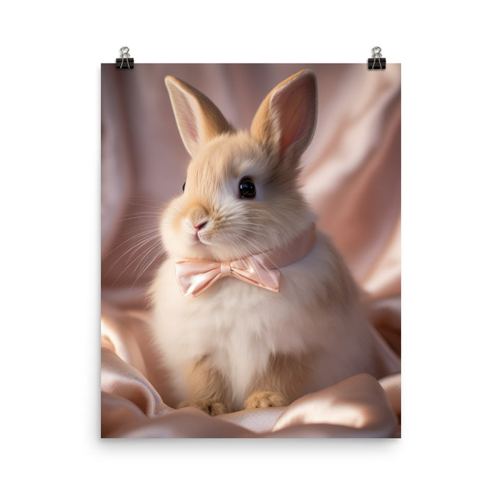 Mini Satin Bunnys Luxurious Presence Photo paper poster - PosterfyAI.com