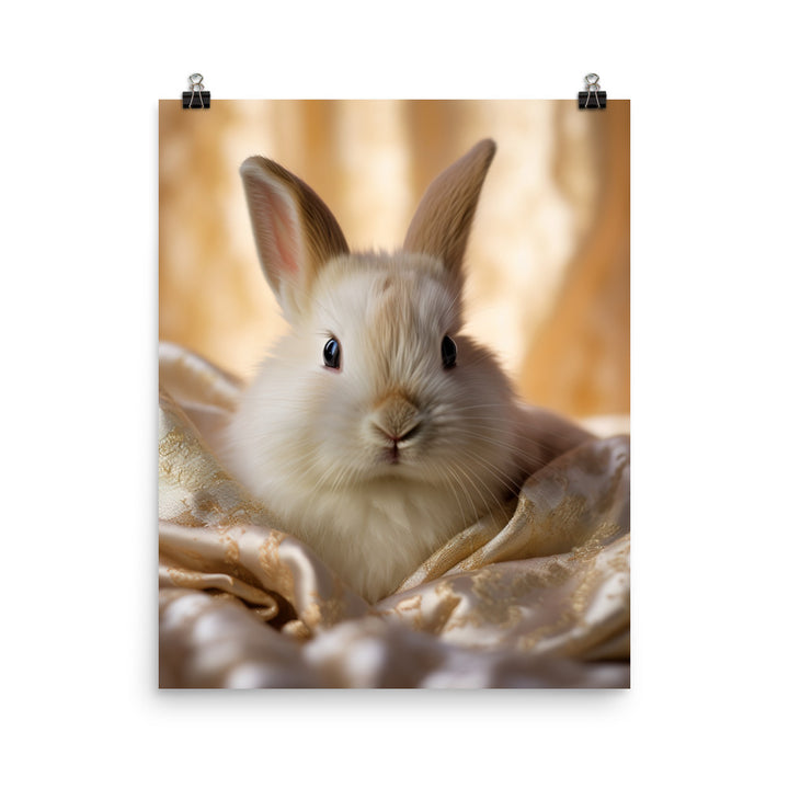 Mini Satin Bunnys Luxurious Presence Photo paper poster - PosterfyAI.com