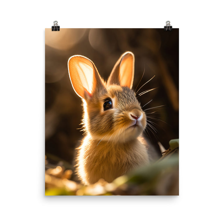 Mini Satin Bunnys Enchanting Inquisitiveness Photo paper poster - PosterfyAI.com