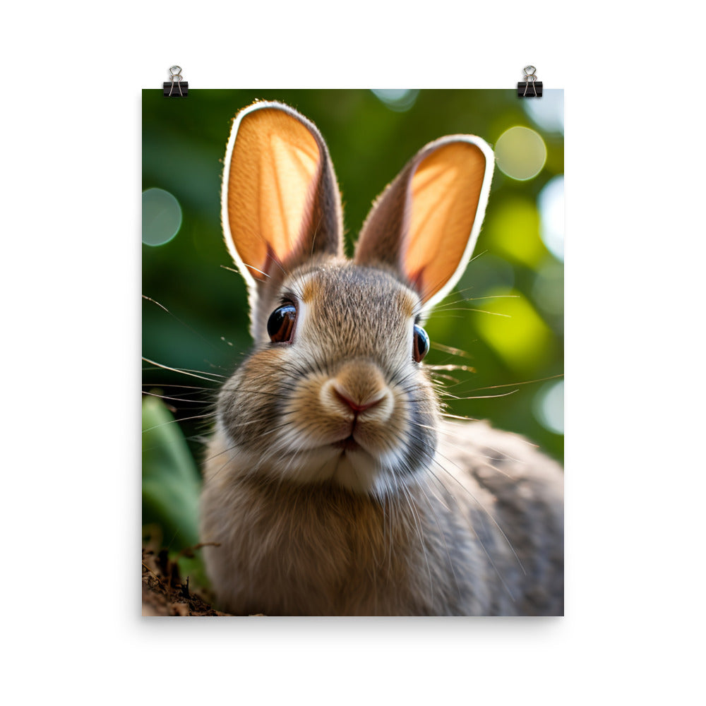 Mini Satin Bunnys Enchanting Inquisitiveness Photo paper poster - PosterfyAI.com