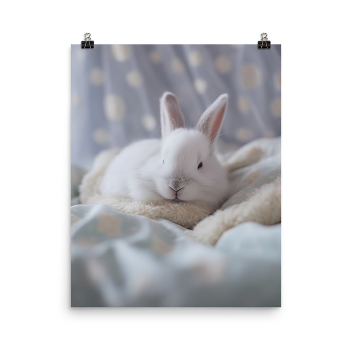 Mini Satin Bunny in Tranquil Bliss Photo paper poster - PosterfyAI.com