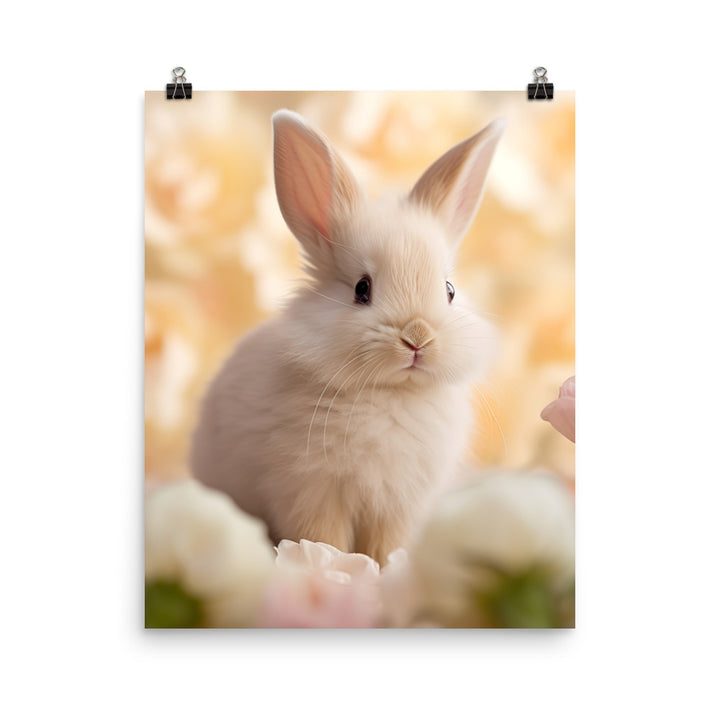 Mini Satin Bunny in Delicate Splendor Photo paper poster - PosterfyAI.com