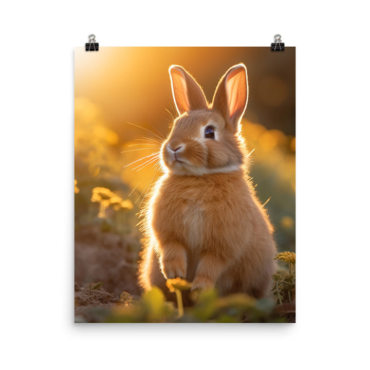 Adorable Tan Bunny Photo paper poster - PosterfyAI.com