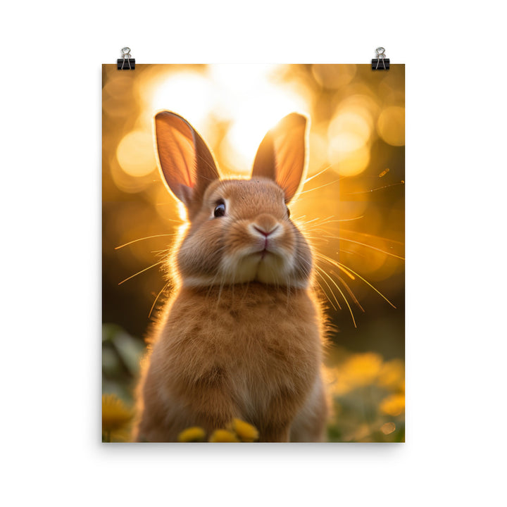 Adorable Tan Bunny Photo paper poster - PosterfyAI.com