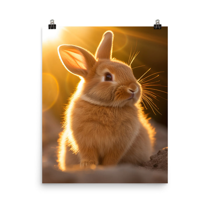 Adorable Tan Bunny Photo paper poster - PosterfyAI.com