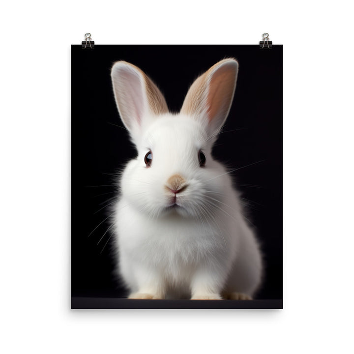 Adorable Dwarf Hotot Bunny Photo paper poster - PosterfyAI.com