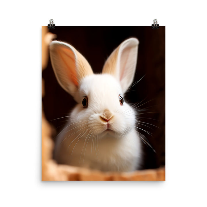 Adorable Dwarf Hotot Bunny Photo paper poster - PosterfyAI.com