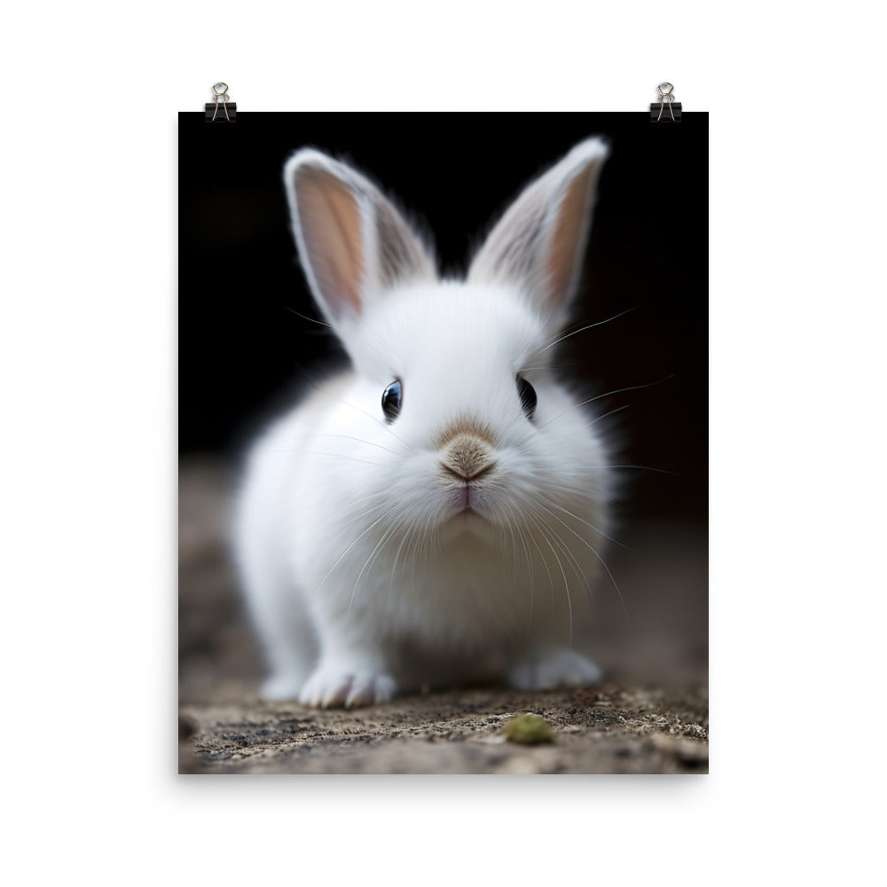 Adorable Dwarf Hotot Bunny Photo paper poster - PosterfyAI.com