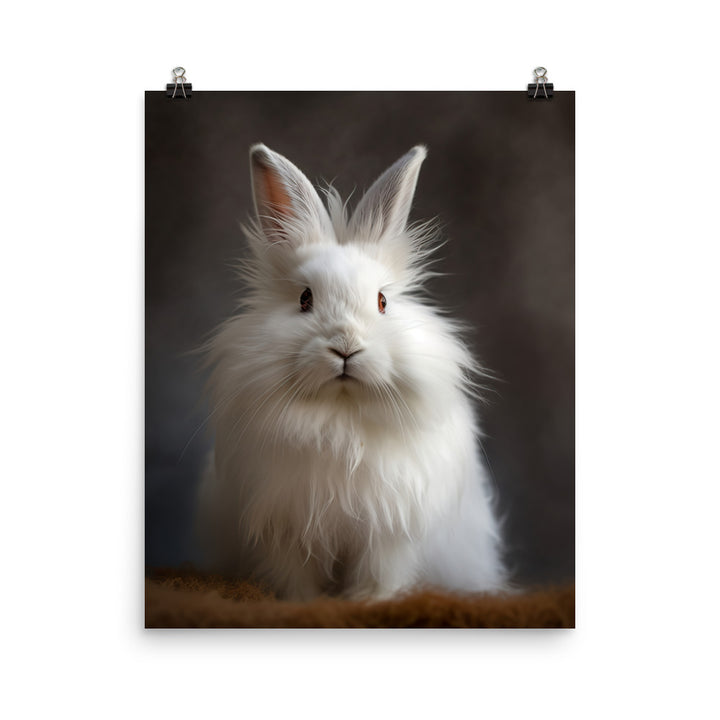 Satin Angora Bunny Photo paper poster - PosterfyAI.com