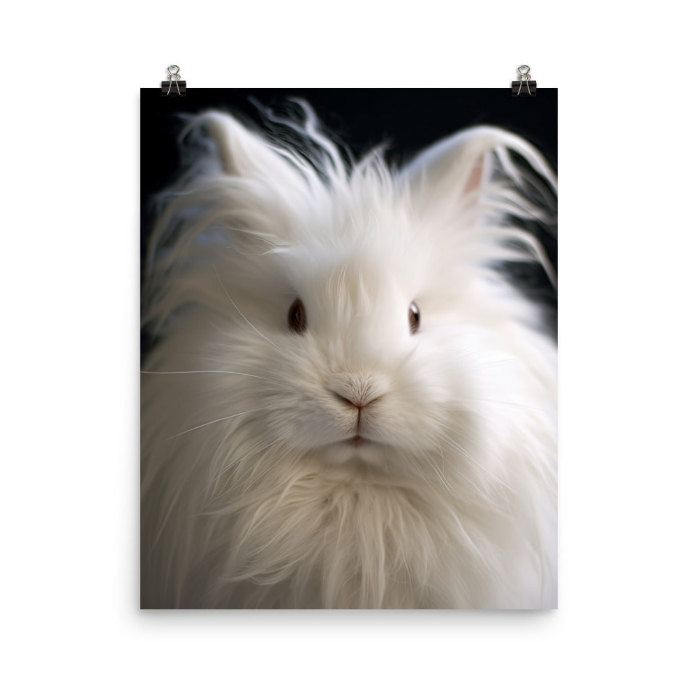 Charming Satin Angora Bunny Photo paper poster - PosterfyAI.com