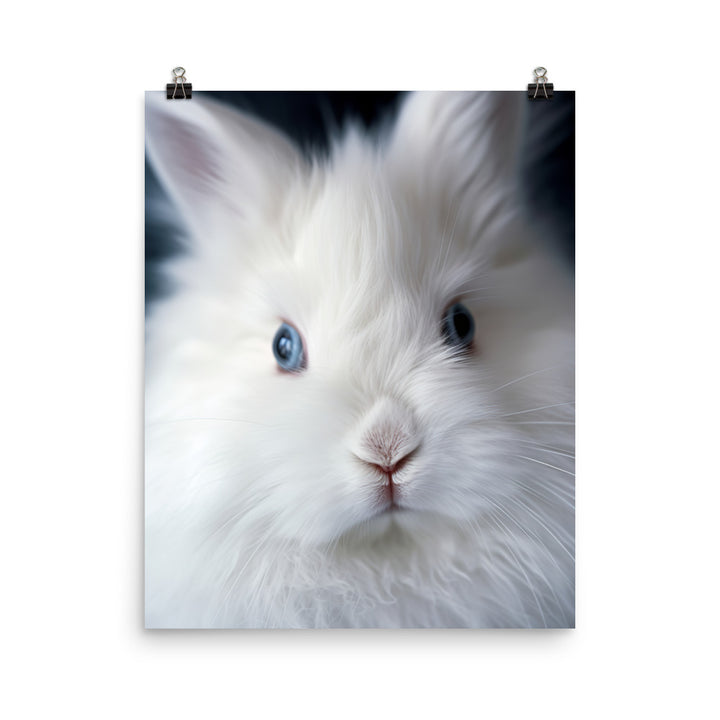 Charming Satin Angora Bunny Photo paper poster - PosterfyAI.com