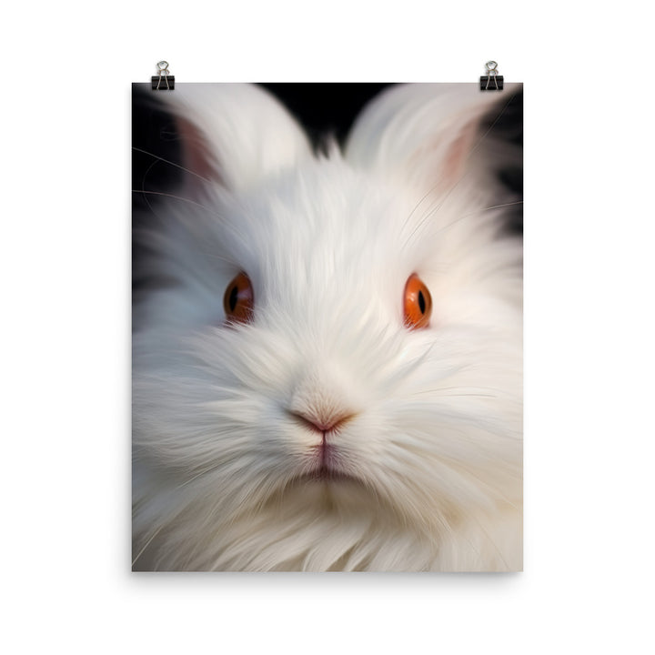 Charming Satin Angora Bunny Photo paper poster - PosterfyAI.com