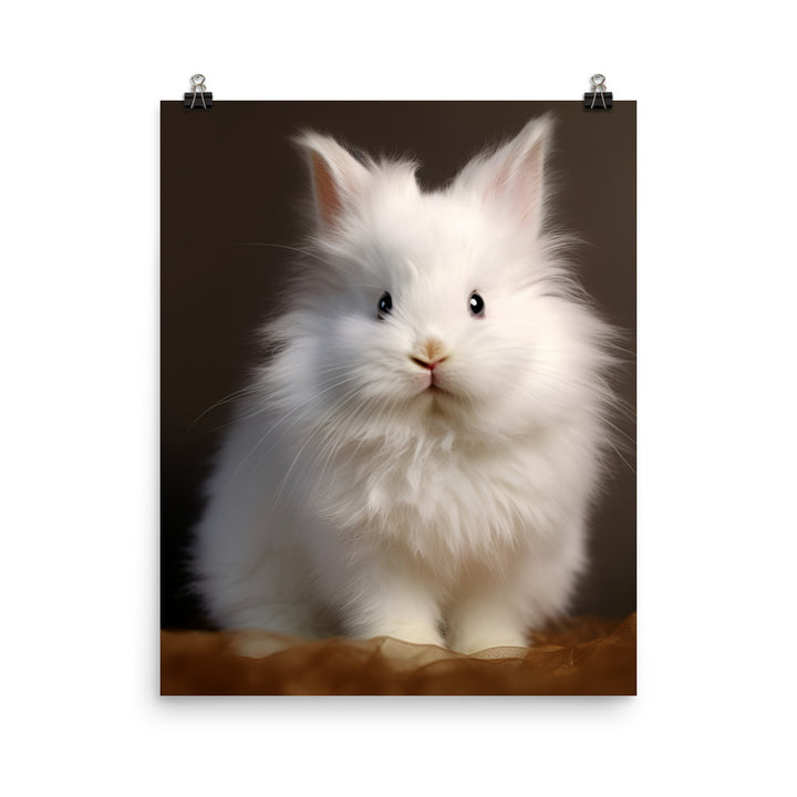 Adorable Satin Angora Bunny Photo paper poster - PosterfyAI.com