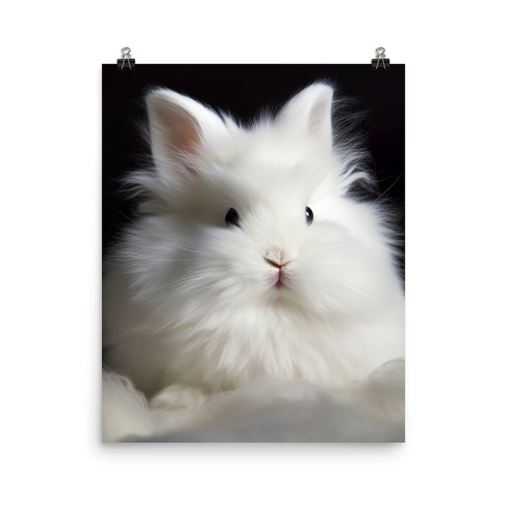 Adorable Satin Angora Bunny Photo paper poster - PosterfyAI.com