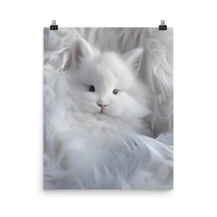 Adorable Satin Angora Bunny Photo paper poster - PosterfyAI.com