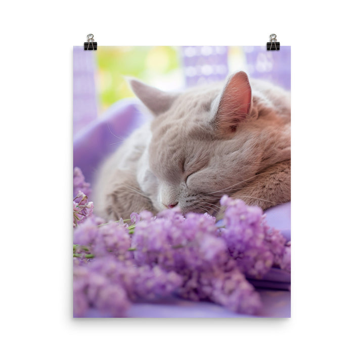 Lilac Bunny in a Cozy Setting Photo paper poster - PosterfyAI.com