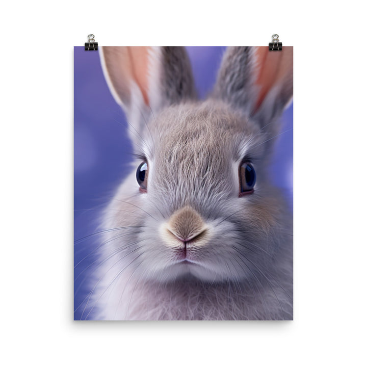 Charming Lilac Bunny Photo paper poster - PosterfyAI.com