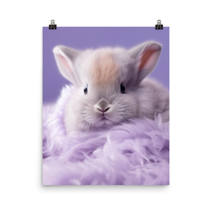 Adorable Lilac Bunny Photo paper poster - PosterfyAI.com