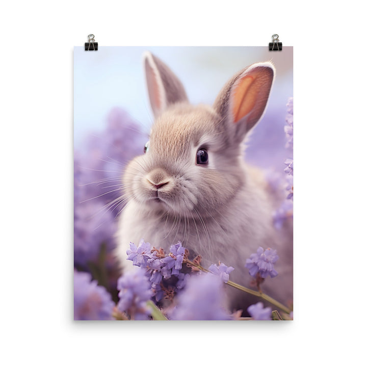 Adorable Lilac Bunny Photo paper poster - PosterfyAI.com