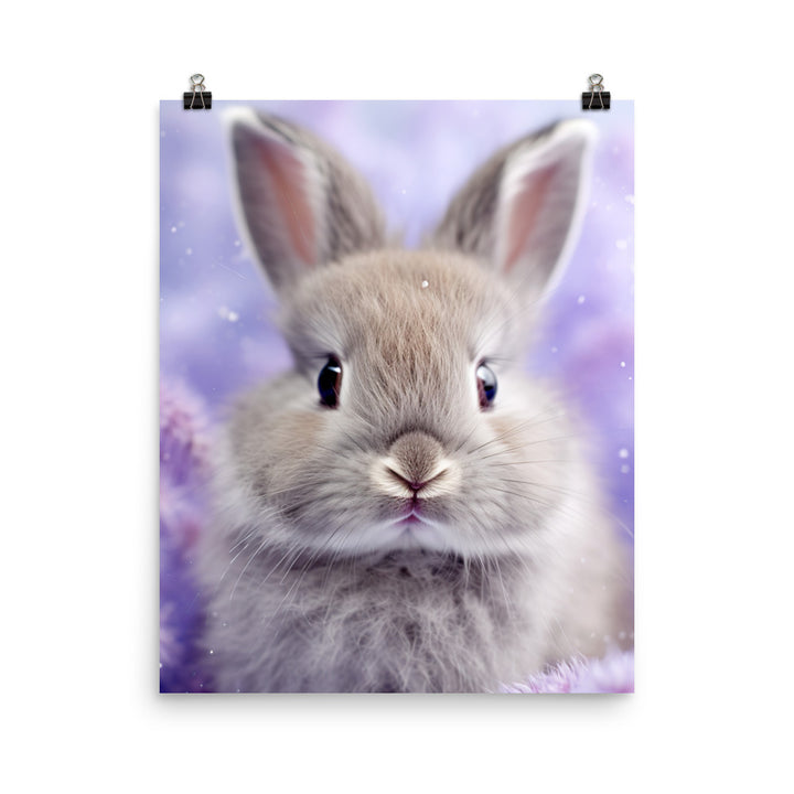 Adorable Lilac Bunny Photo paper poster - PosterfyAI.com