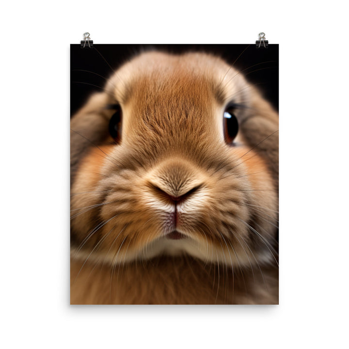 Charming Mini Lop Bunny Photo paper poster - PosterfyAI.com