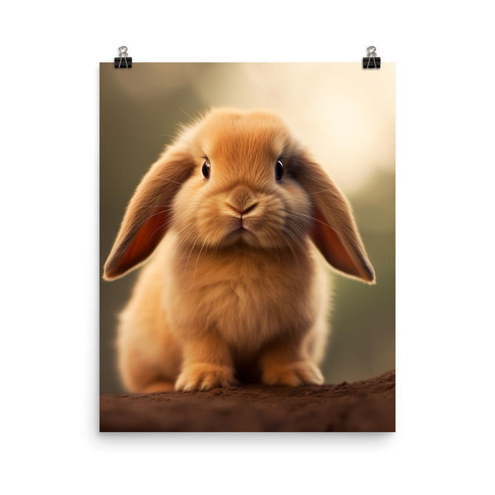 Adorable Mini Lop Bunny Photo paper poster - PosterfyAI.com