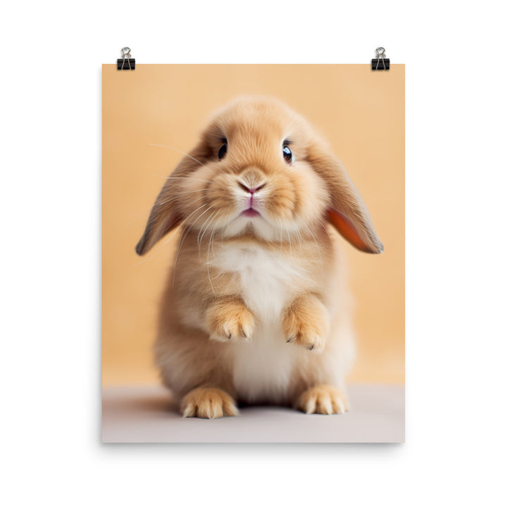 Adorable Mini Lop Bunny Photo paper poster - PosterfyAI.com
