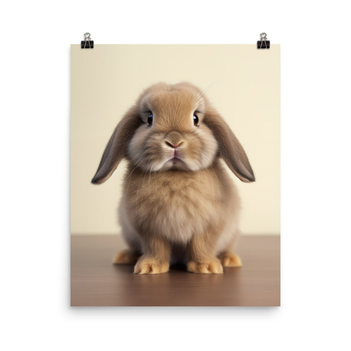 Adorable Mini Lop Bunny Photo paper poster - PosterfyAI.com