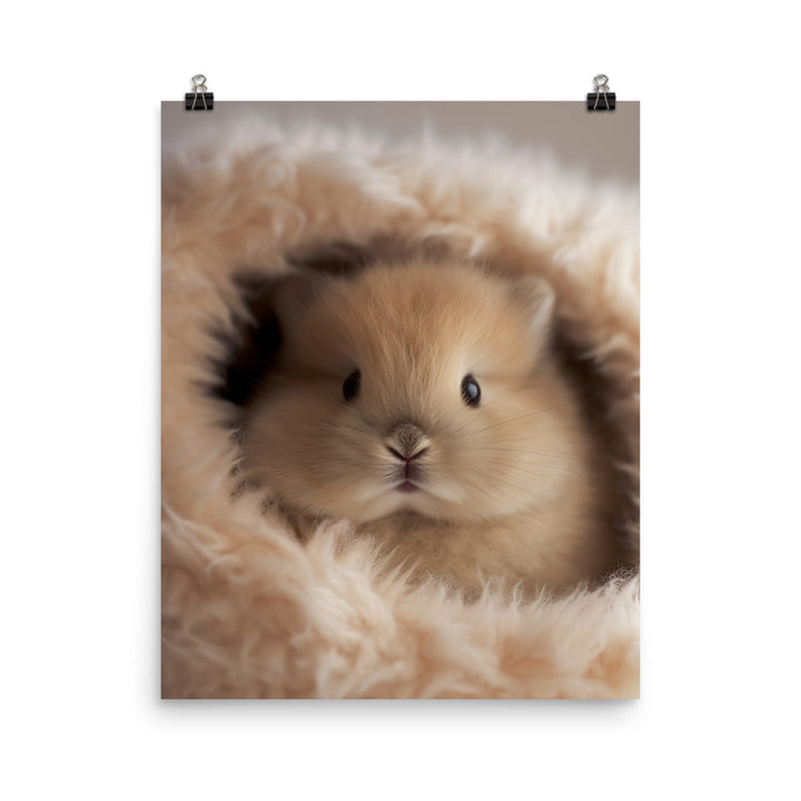 Adorable Jersey Wooly Bunny Photo paper poster - PosterfyAI.com