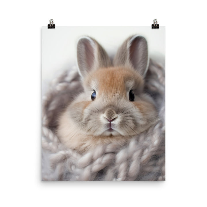 Adorable Jersey Wooly Bunny Photo paper poster - PosterfyAI.com