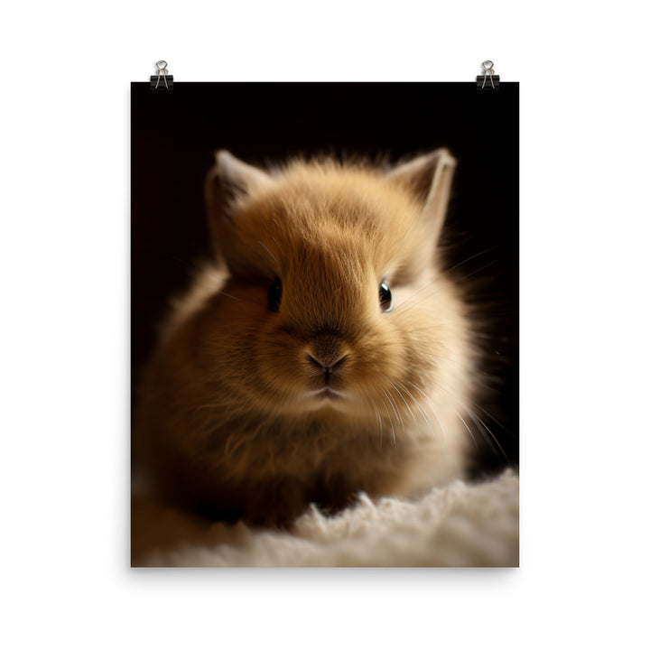Adorable Jersey Wooly Bunny Photo paper poster - PosterfyAI.com