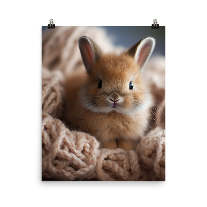 Adorable Jersey Wooly Bunny Photo paper poster - PosterfyAI.com
